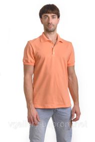 Футболка мужская ПОЛО  -  Абрикосовый с манжетом с МИКРОЛАКОСТЫ L