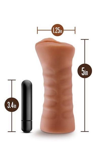 Мастурбатор реалистичный Blush Julieta c вибрирующей пулей, бежевый sexstyle | Зображення 4