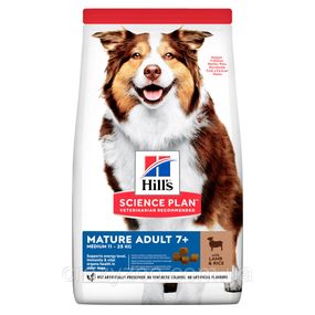 Сухой корм для собак средних пород старше 7 лет Hills Science Plan Medium Mature Adult 7+ Lamb & Rice с