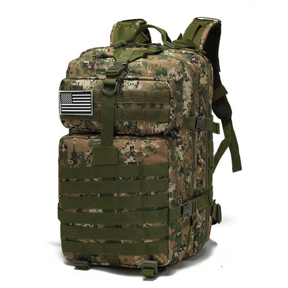 Тактичний армійський рюкзак 1000D об'ємом 50.01 л, MOLLE-сітка світло-сірий. | Зображення 3