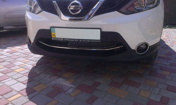 Накладка на передній бампер (2014-2017, нерж) Carmos - Турецька сталь для Nissan Qashqai рр | Зображення 1