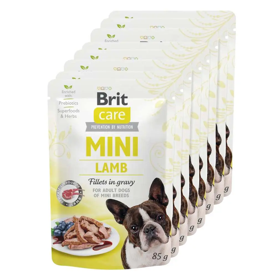 Влажный корм пауч Brit Care Mini pouch для взрослых собак малых пород, ягнёнок 85 г