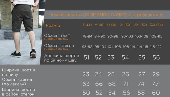 Чоловічі шорти COMMANDO CARGO колір графіт р.L 438057 | Зображення 3