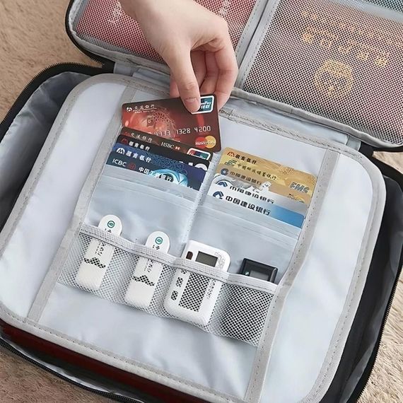 Дорожня сумка органайзер з кодовим замком (37х10,5х27см), Home Cleaning, Чорна / Сумка для зберігання документів | Зображення 7