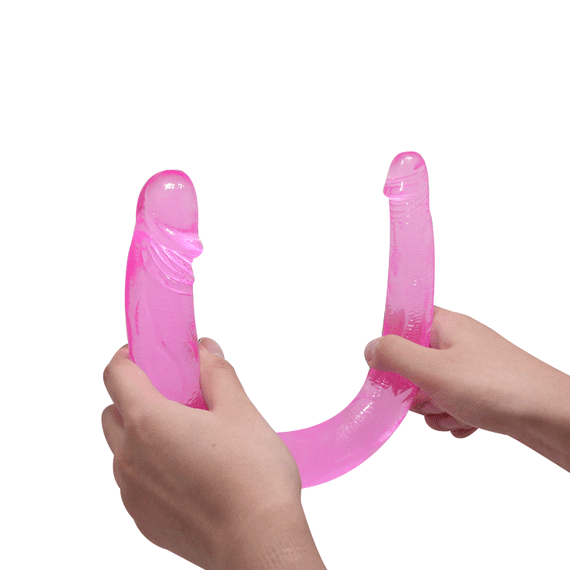 Двусторонний фаллоимитатор BAILE Double Dones, розовый, 42 × 3.5 см Sex Aura | Зображення 4