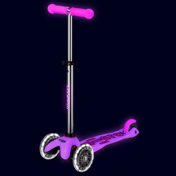 Детский трехколесный самокат Mini Deluxe Glow LED (Морозный розовый со светящимися колесами) | Зображення 5