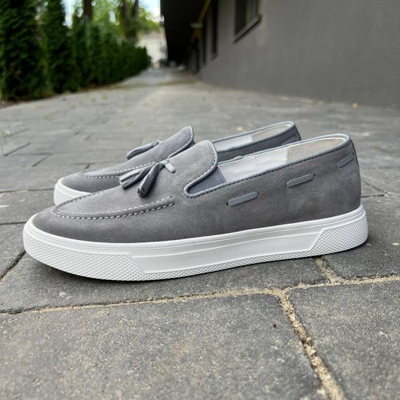 Чоловічі лофери сірий замш 40 розмір | Зображення 3