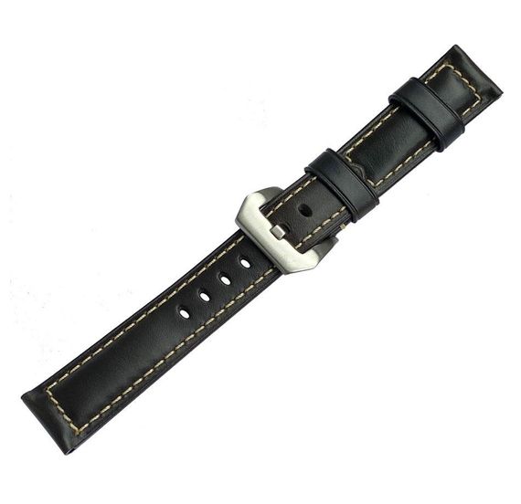 Шкіряний ремінець Primolux F001 Steel buckle для годинника Honor MagicWatch 2 46mm - Black | Зображення 4