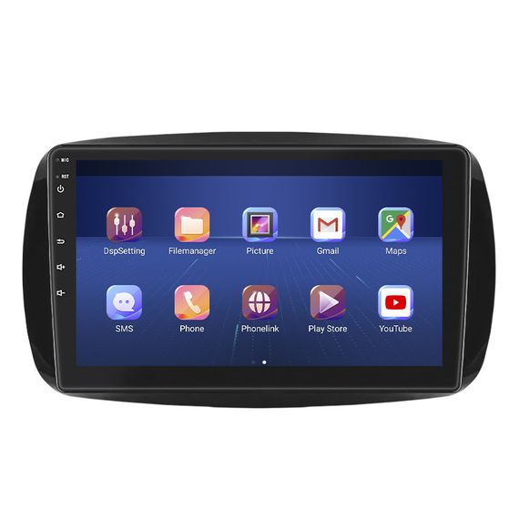 Штатная магнитола Lesko для Smart Fortwo III 2014-н.в. экран 9" 4/64Gb 4G Wi-Fi GPS Top | Зображення 1