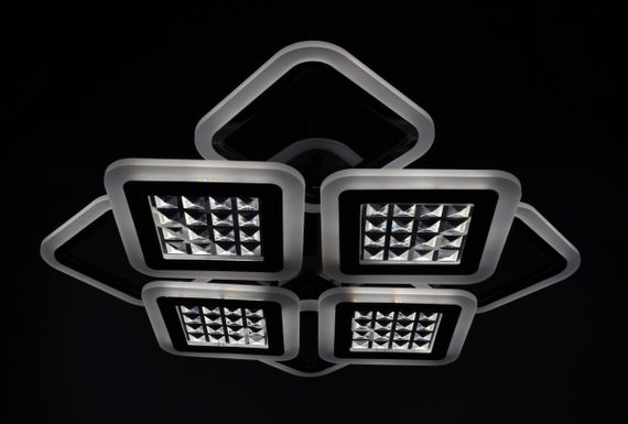 Люстра світлодіодна стельова LED світильник для квартири на стелю лед з пультом 26121 Чорний 11х54х62 см. | Зображення 4