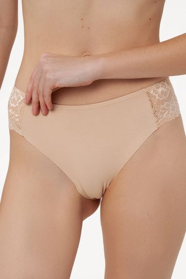 Трусики сліпи Luna Debora L5180T з мереживом Бежеві S