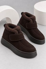 Черевики жіночі на хутрі замша, колір коричневий, 248RE640