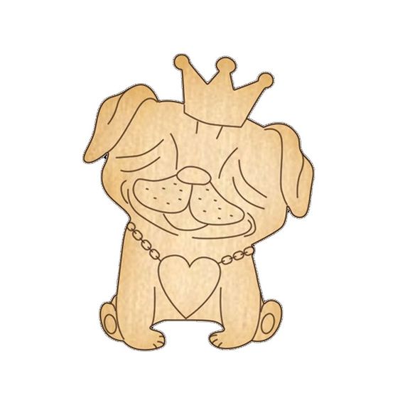 Заготовка броши для раскрашивания "Влюбленная собачка-4" FDZB-046