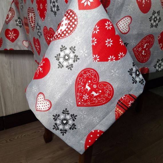 Скатертина SoundSleep Winter Love новорічна водостійка 110х140 см сіра (2800004658539) | Зображення 4