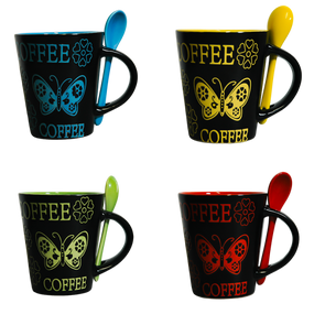 Чашка Краски ночи с ложкой VT-C-258360 Vittora 360мл