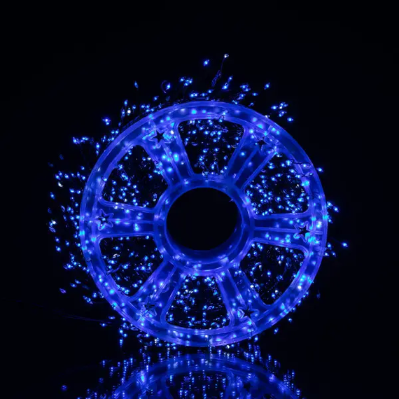 Новорічна гірлянда кімнатна «Роса» Хвойна лапа 50 м, 1500 LED, синє сяйво, зелений провід | Зображення 4