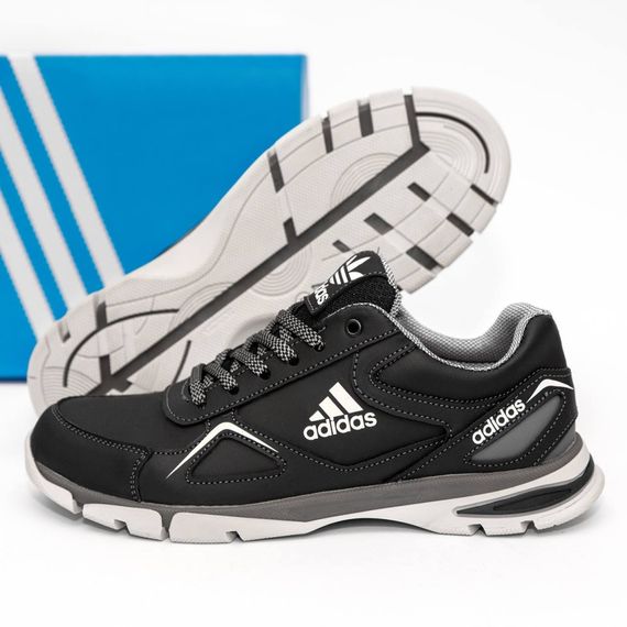 шкіряні кросівки Adidas чорні. | Зображення 3