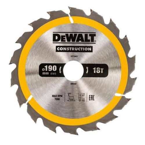 Диск пильний СONSTRUCTION 190*30мм DeWALT DT1943