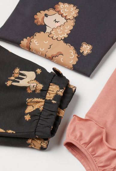 Дитячий літній комплект (футболка + шорти + топ) для дівчинки H&M 122-128 см Різнобарвний (250122061A) | Зображення 1