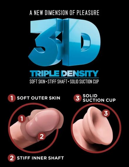 Фаллоимитатор King Cock Triple Density (18 см) sexstyle | Зображення 3