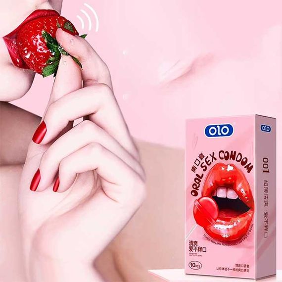Презервативы OLO Ultrathin Oral Sex Ультратонкие Клубника 10 шт | Зображення 1