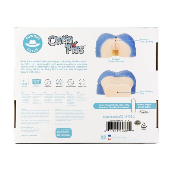 Мастурбатор-вагіна та попка Cutie Pies Cowgirl Callie Vagina&Ass Masturbator, віброкуля в подарунок sexstyle | Зображення 15