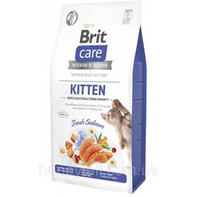 Корм сухой Brit Care Cat Grain Free Kitten Gentle Digestion Strong Immunity для котят для крепкого иммунитета с лососем 7 кг