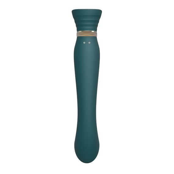 Смартвибратор 3в1 Zalo — Queen Jewel Green, пульсирующая жемчужина и вакуум, кристалл Swarovski Sex Aura | Зображення 4