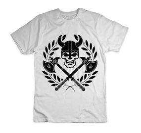 Футболка 4Profi з принтом "Череп з Топорами "   біла розмір S