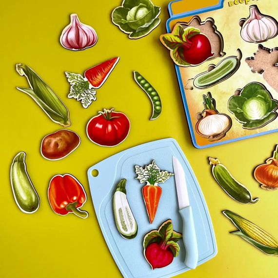 Дерев'яний пазл-вкладиш "Овочі зовні та всередині" Ubumblebees (ПСД194) PSD194 | Зображення 4