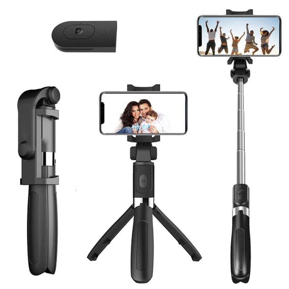 Селфі палиця-штатив з пультом 70см, Selfie Stick L01 / Монопод з триногою для телефону / Трипод