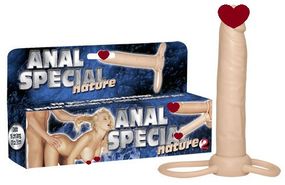 Кольцо с дильдо для стимуляции ануса (телесный) Sex Aura
