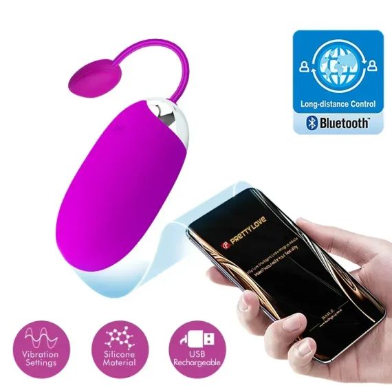Вибропуля PRETTY LOVE ABNER EGG 12 function vibrations USB, APP Sex Aura | Зображення 2