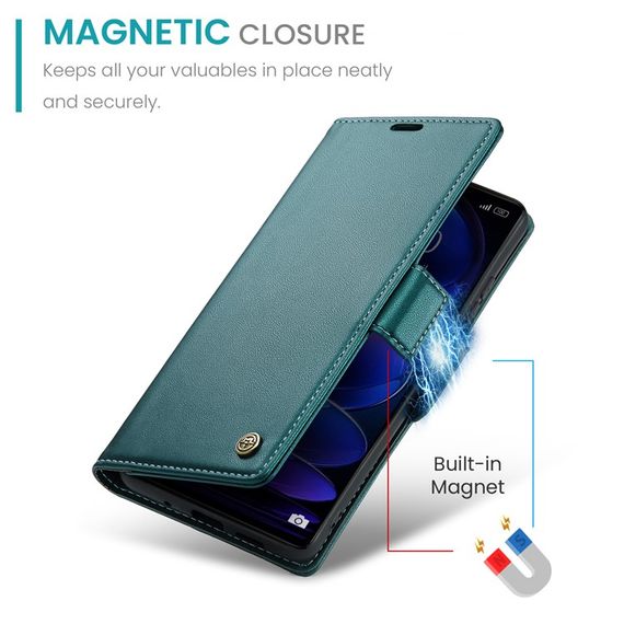 Кожаный чехол-книжка Retro Case для Xiaomi Redmi Note 12 Pro 5G / Poco X5 Pro цвет Зелёный | Зображення 7