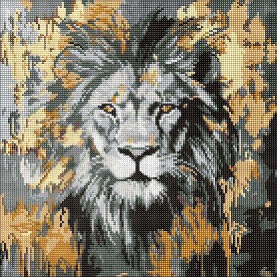 Алмазна мозаїка "Золотий Лев" ©art_selena_ua AMO8259, 40х40 см