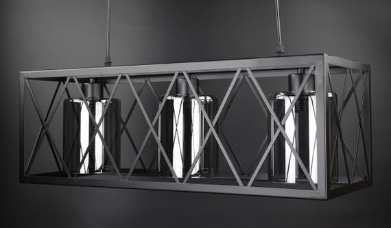 Люстра підвісна LOFT на 3 лампочки 26956 Чорний 35-100х25х63 см. | Зображення 1