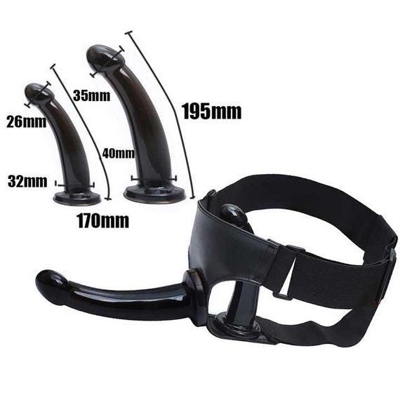 Двусторонний женский страпон 19,5*4/17*3,2 см