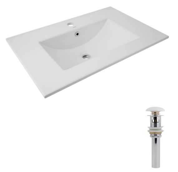 Раковина врізна меблева Qtap Albatross 720x460x180 White з донним клапаном QT01113070CW148474 | Зображення 3