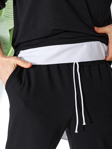 Мужской спортивный костюм свободный с эффектом 2 в 1, LI2015 цвет черный, размер 48/52 | Зображення 4