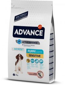 Сухой корм для собак Advance Dog Puppy Sensitive 3 кг. для щенков всех пород с чувствительным пищеварением