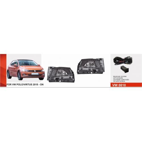 Фари дод. модель VW Polo 6 2017-21/VW-0810/H8-12V35W+LED-6W/6W/FOG+DRL+TURN/eл.проводка | Зображення 1