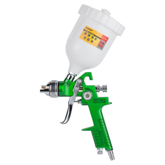 Фарборозпилювач Sigma HVLP 1.4 мм з верхнім баком 600 мл Green (6812021)