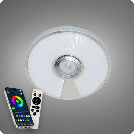 Люстра світлодіодна 517 Dlight RGB з пультом і  колонкою 45Вт Білий (02156) | Зображення 2