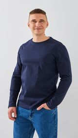 Лонгслів однотонний чоловічий GENUA G01211-0002 3XL Темно-синій shop (2000999393556)