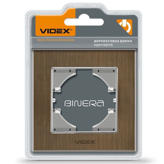 Рамка алюминиевая горизонтальная на 1 пост VIDEX BINERA VF-BNFRA1H-CH шоколадная | Зображення 1