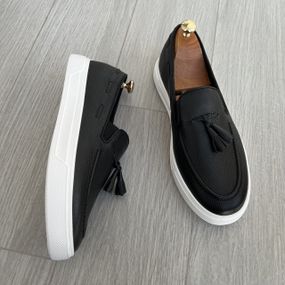 Кожаные мужские лоферы на толстой подошве 43 размер