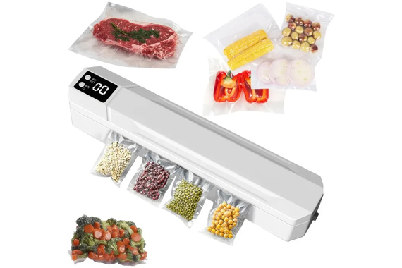 Вакуумний пакувальник пакетів Vacuum Sealer / Автоматичний побутовий вакууматор з пакетами, вакуумайзер для пакування та зберігання їжі | Зображення 5