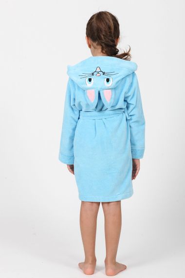 Халат дитячий Nusa 33009 для дівчинки з вушками, блакитний 98-104 (3-4р) | Зображення 1