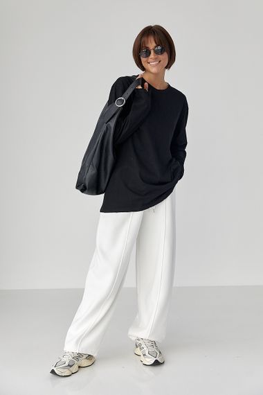 Однотонний базовий лонг oversize - чорний цвет, ONE SIZE (є розміри) | Зображення 2