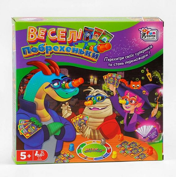 Настільна гра “Веселі побрехеньки” 32777 4FUN Game Club, 24 картки, 4 окулярів, 11 ковпачків, в коробці (6945717411531)